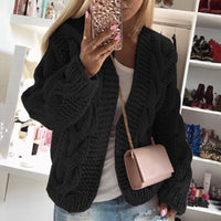 Offene Grobstrick-Strickjacke im Oversize-Look für Damen