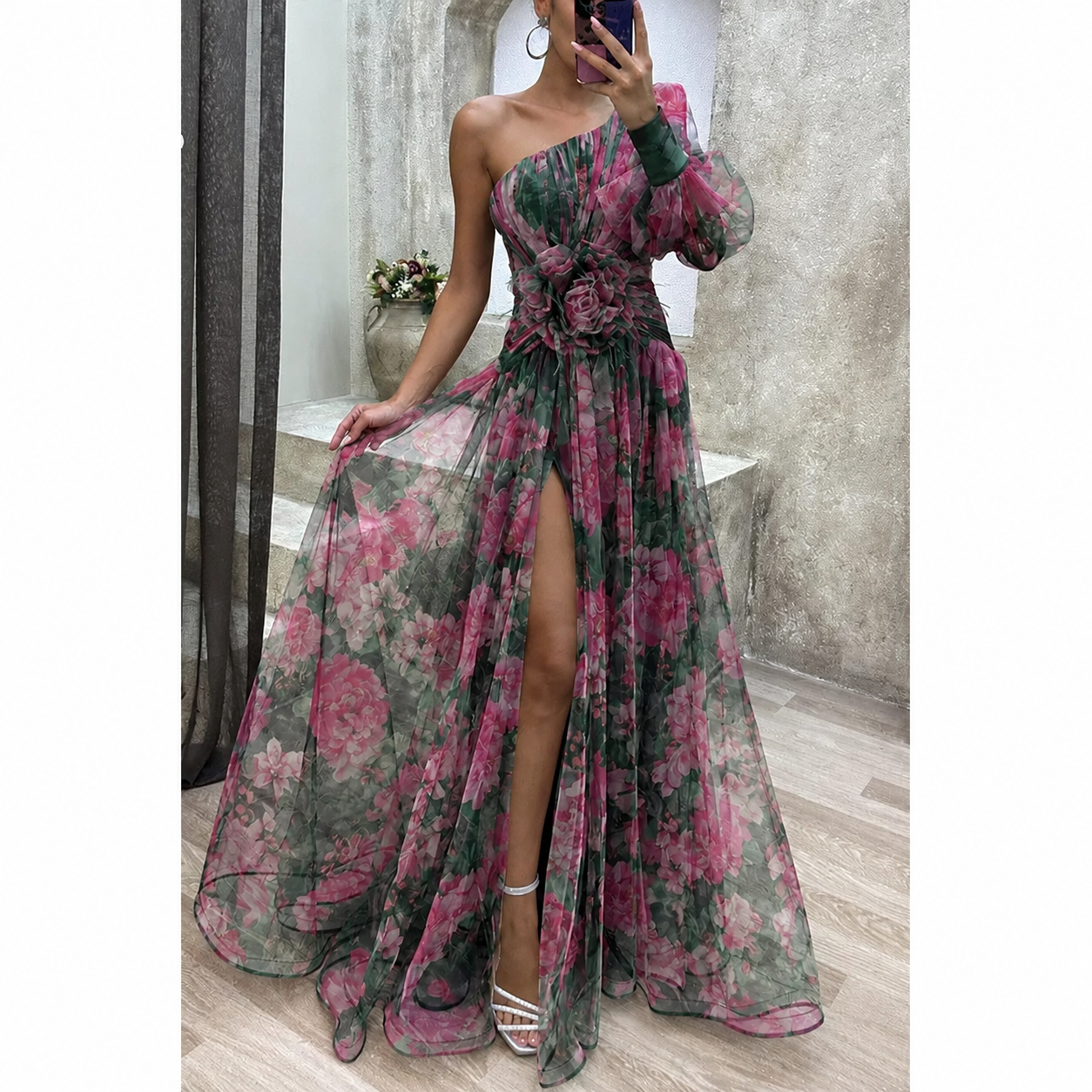 One-Shoulder-Maxikleid für Damen
