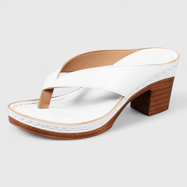 Orthopädische Absatzsandalen mit ergonomischem Fußbett und rutschfester Sohle – schwarzes Leder 5 cm für ganztägigen Tragekomfort
