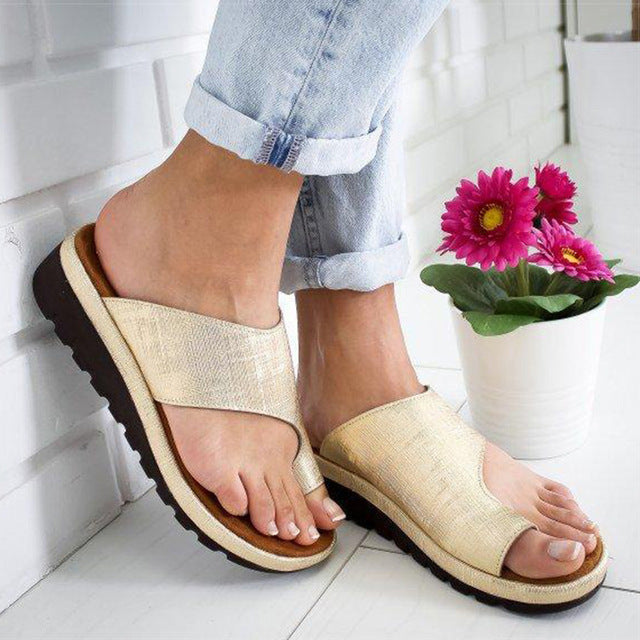 Orthopädische Damen-Sandalen mit Hallux-valgus-Korrektur – bequeme, anatomische Pantoletten aus atmungsaktiven Materialien mit verstellbaren Riemen