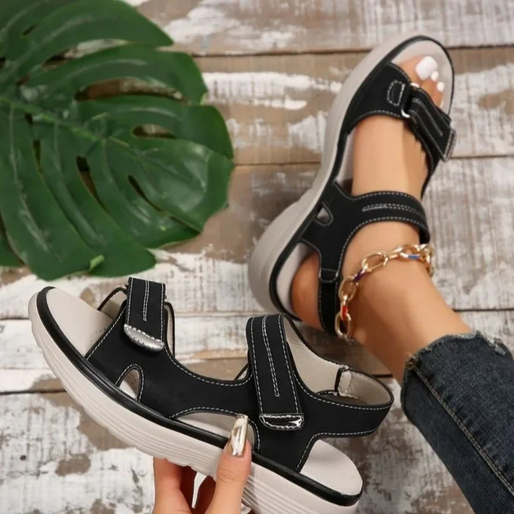 Orthopädische Damen-Sandalen – verstellbare Riemen, anatomische Unterstützung, elegantes Design
