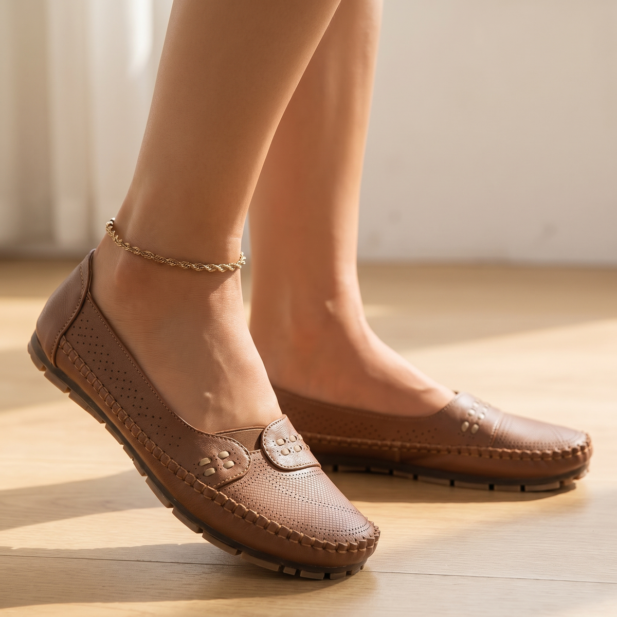 Orthopädische Damen-Slipper mit gepolsterter Fußgewölbestütze | Bequeme und stützende flache Schuhe
