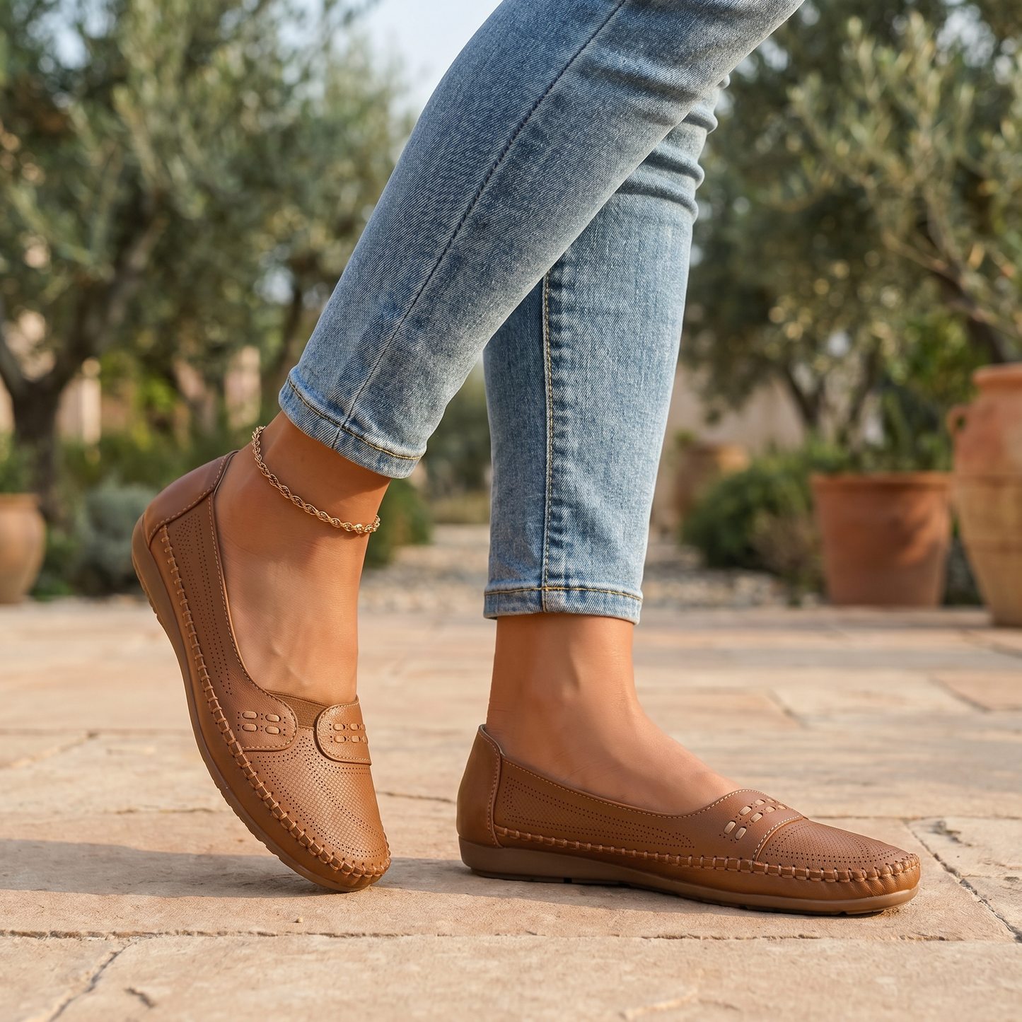 Orthopädische Damen-Slipper mit gepolsterter Fußgewölbestütze | Bequeme und stützende flache Schuhe
