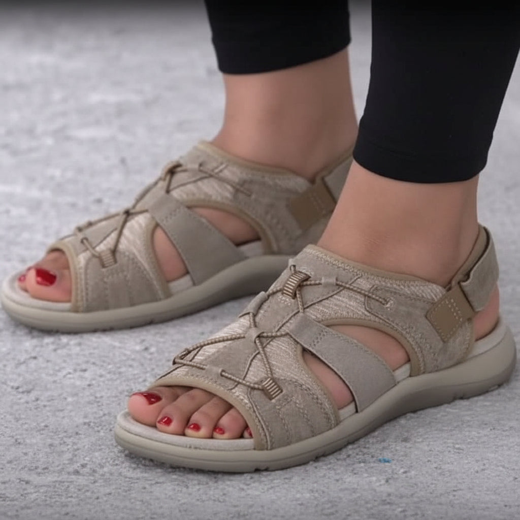 Orthopädische Damensandalen mit Nanoschaum-Sohle
