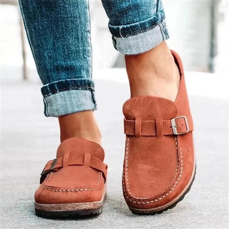 Orthopädische Herren-Loafer mit Obermaterial aus Wildleder und Schnallenriemen
