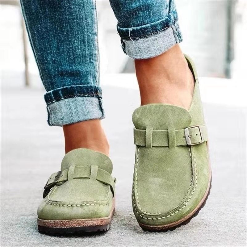 Orthopädische Herren-Loafer mit Obermaterial aus Wildleder und Schnallenriemen
