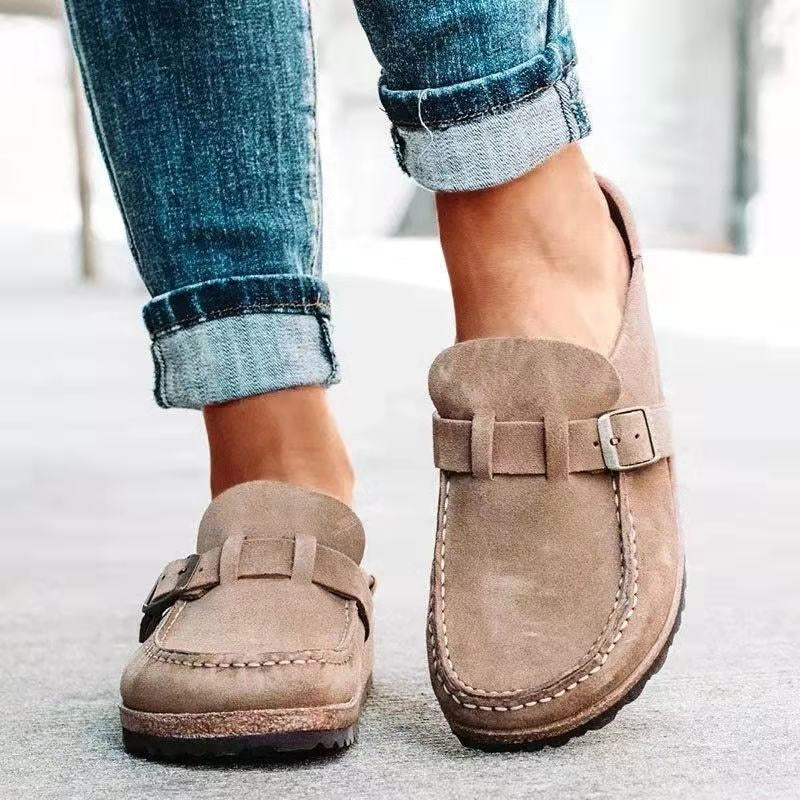 Orthopädische Herren-Loafer mit Obermaterial aus Wildleder und Schnallenriemen