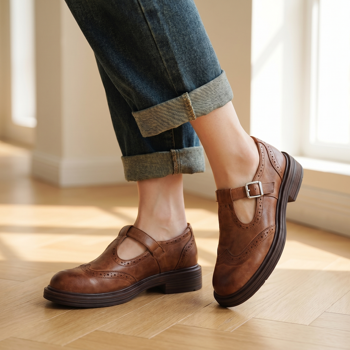 Orthopädische Leder-Mary-Janes für Damen | Bequeme Schuhe für den ganzen Tag