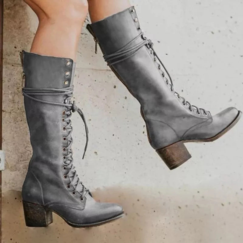 Orthopädische Leder-Schnürstiefel für Damen