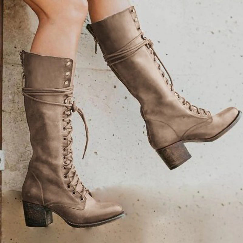 Orthopädische Leder-Schnürstiefel für Damen