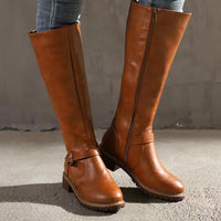 Orthopädische Lederstiefel mit Schnalle für Damen