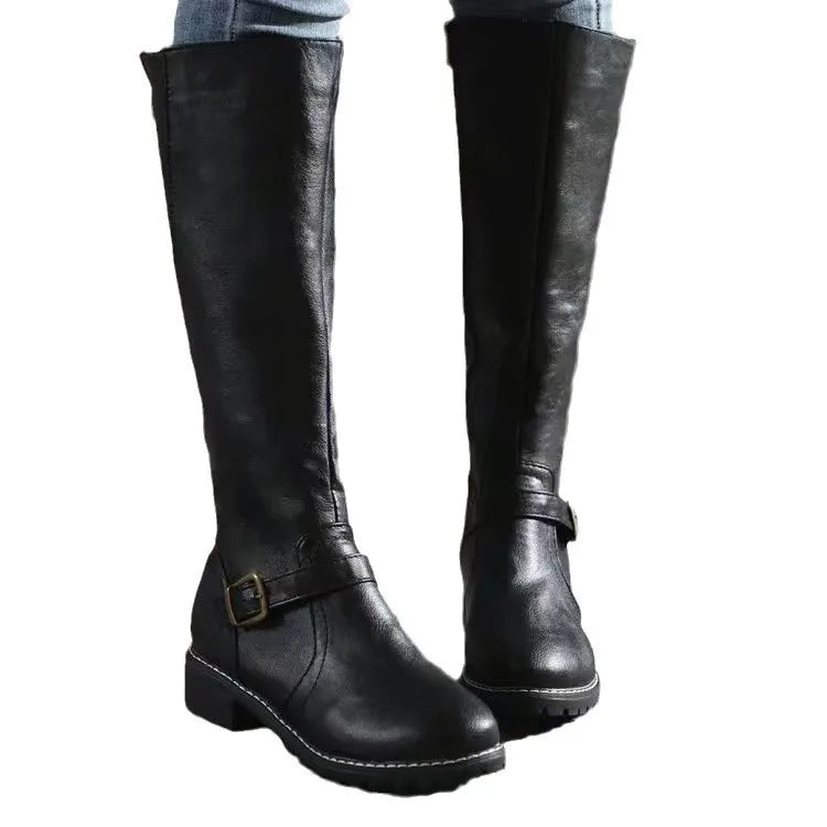 Orthopädische Lederstiefel mit Schnalle für Damen