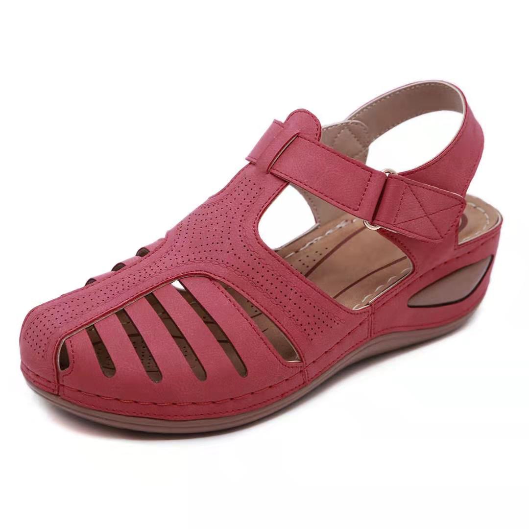Orthopädische Retro-Ledersandalen