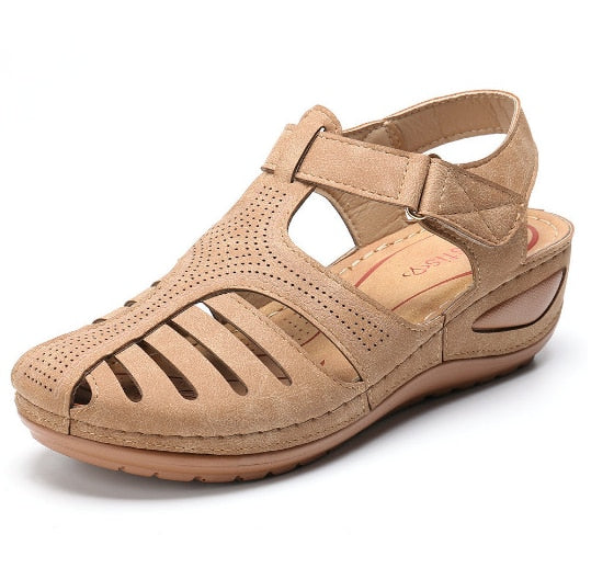 Orthopädische Retro-Ledersandalen