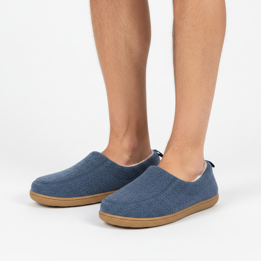 Orthopädische Unisex-Hausschuhe mit fester Sohle und Fleece-Futter