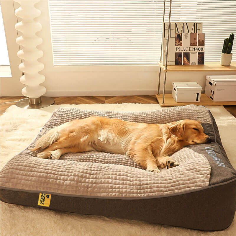 Orthopädisches Hundekissen groß – Luxus-Memory-Foam-Hundebett mit Kopfkissen