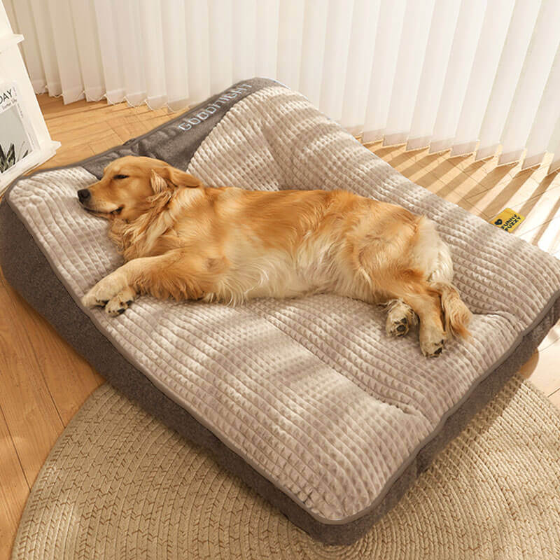 Orthopädisches Hundekissen groß – Luxus-Memory-Foam-Hundebett mit Kopfkissen