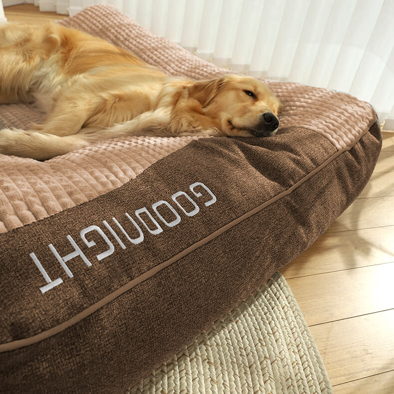 Orthopädisches Hundekissen groß – Luxus-Memory-Foam-Hundebett mit Kopfkissen