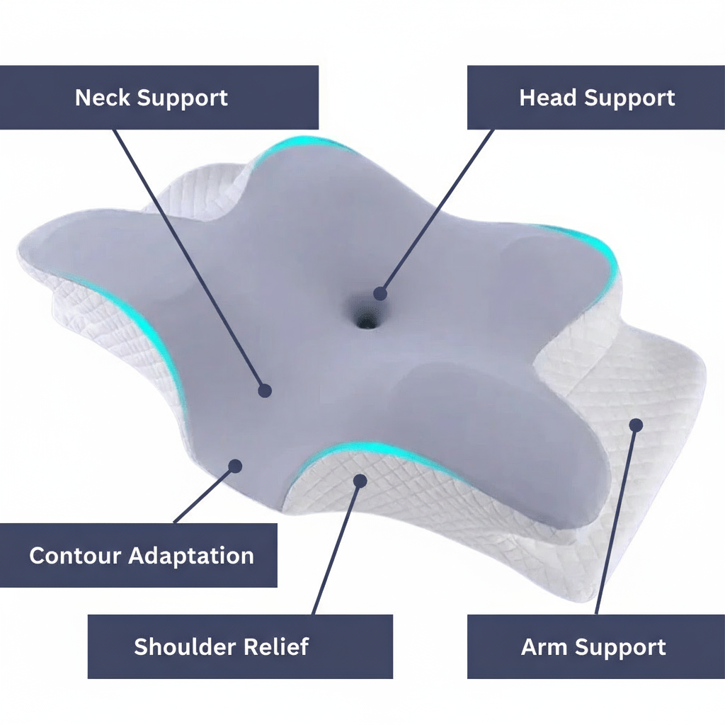 Orthopädisches Memory-Foam-Kissen zur Linderung von Nacken- und Schulterschmerzen
