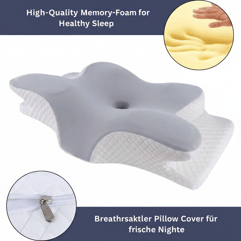 Orthopädisches Memory-Foam-Kissen zur Linderung von Nacken- und Schulterschmerzen