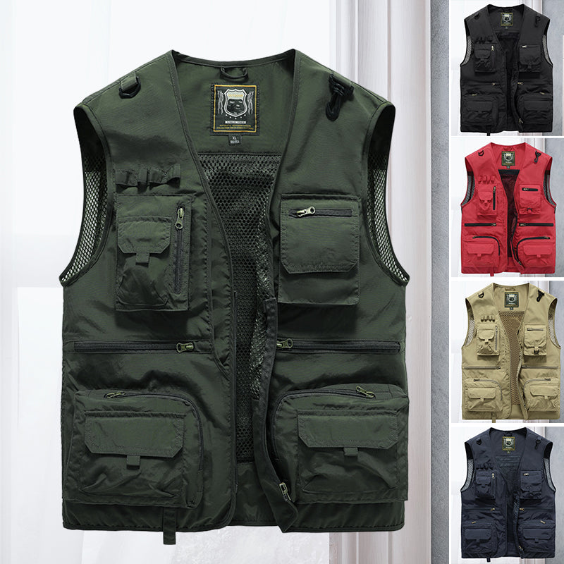 Outdoorweste mit mehreren Taschen – Leicht, atmungsaktiv