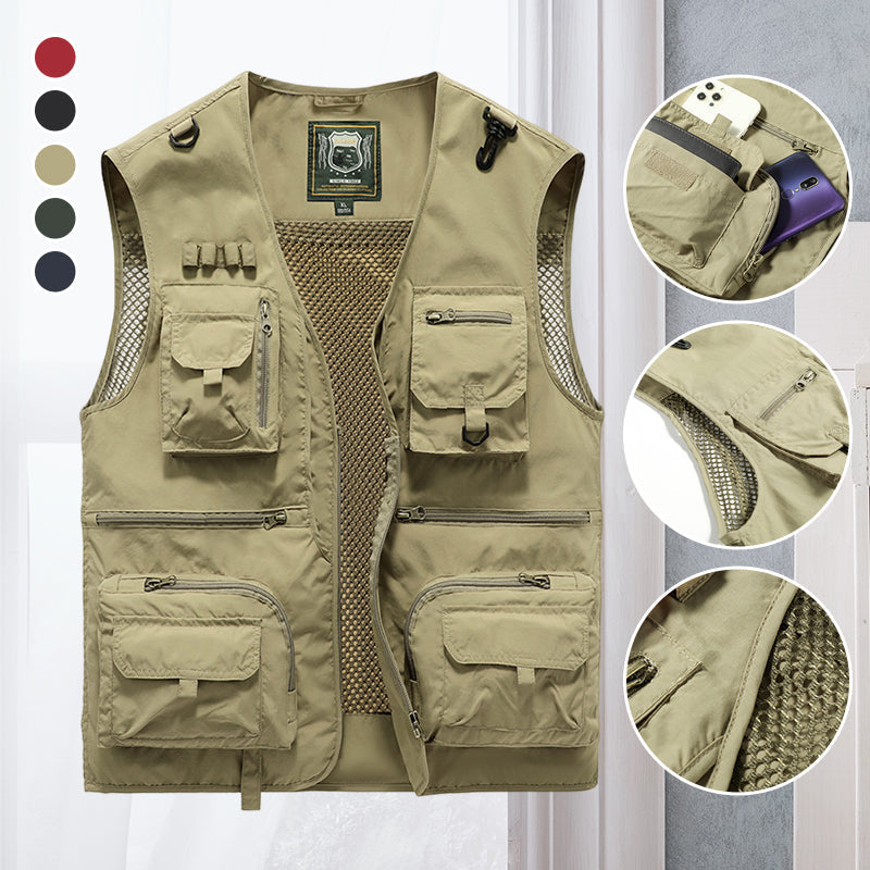 Outdoorweste mit mehreren Taschen – Leicht, atmungsaktiv