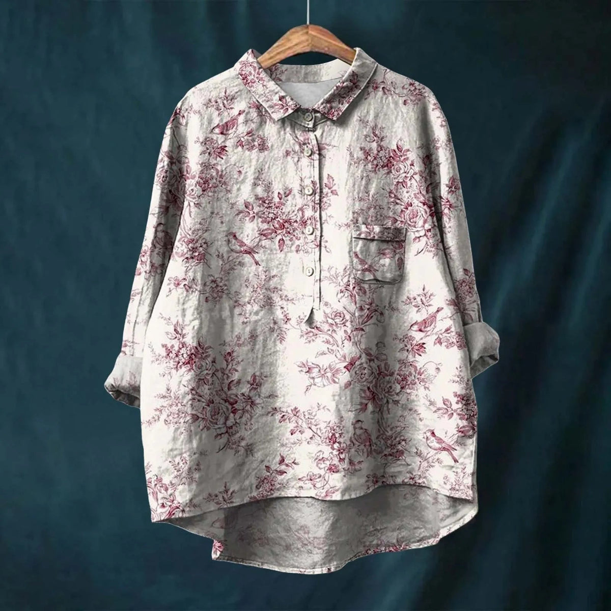 Oversized-Damenhemd mit Knopfleiste