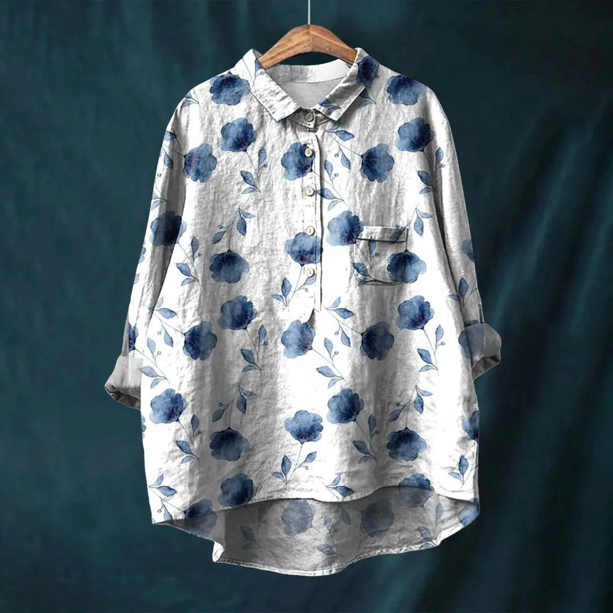 Oversized-Damenhemd mit Knopfleiste