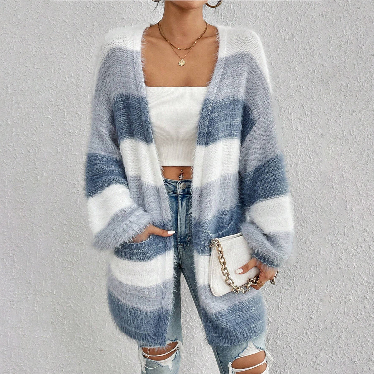 Oversized Offene Strickjacke für Damen