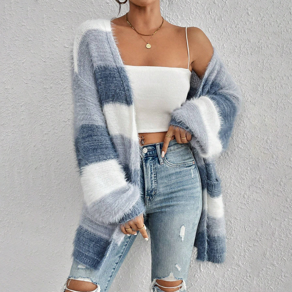Oversized Offene Strickjacke für Damen