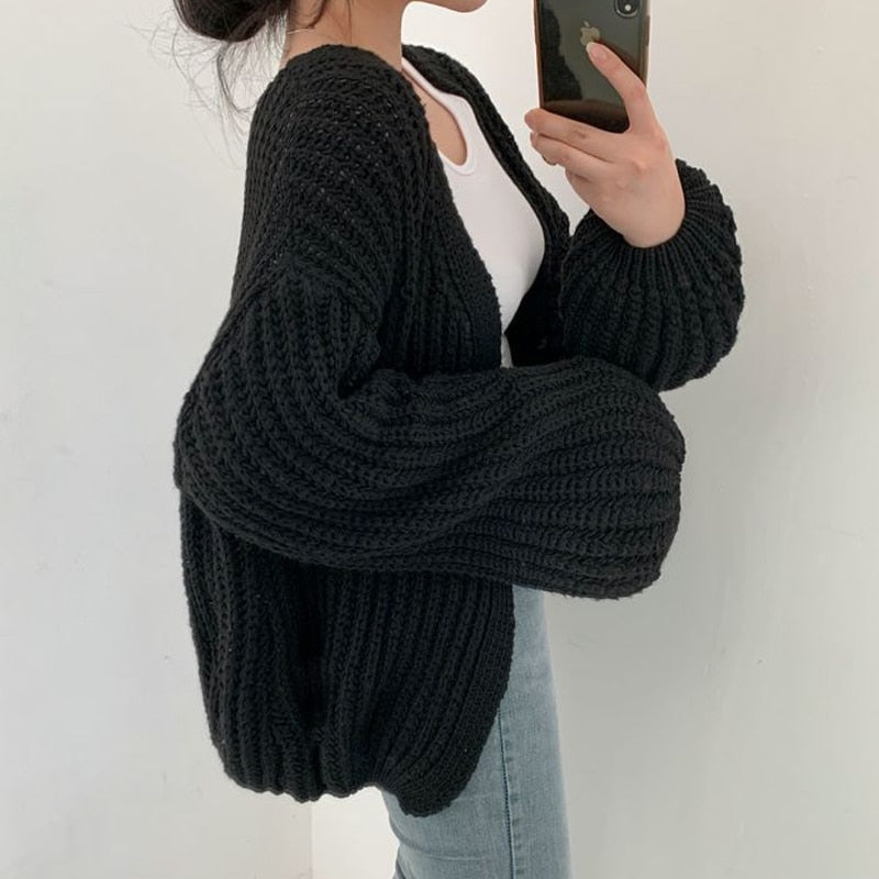 Oversized Offene Strickjacke für Damen