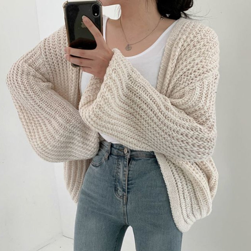 Oversized Offene Strickjacke für Damen