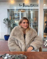 Oversized Pelzjacke für Damen