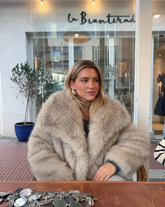 Oversized Pelzjacke für Damen