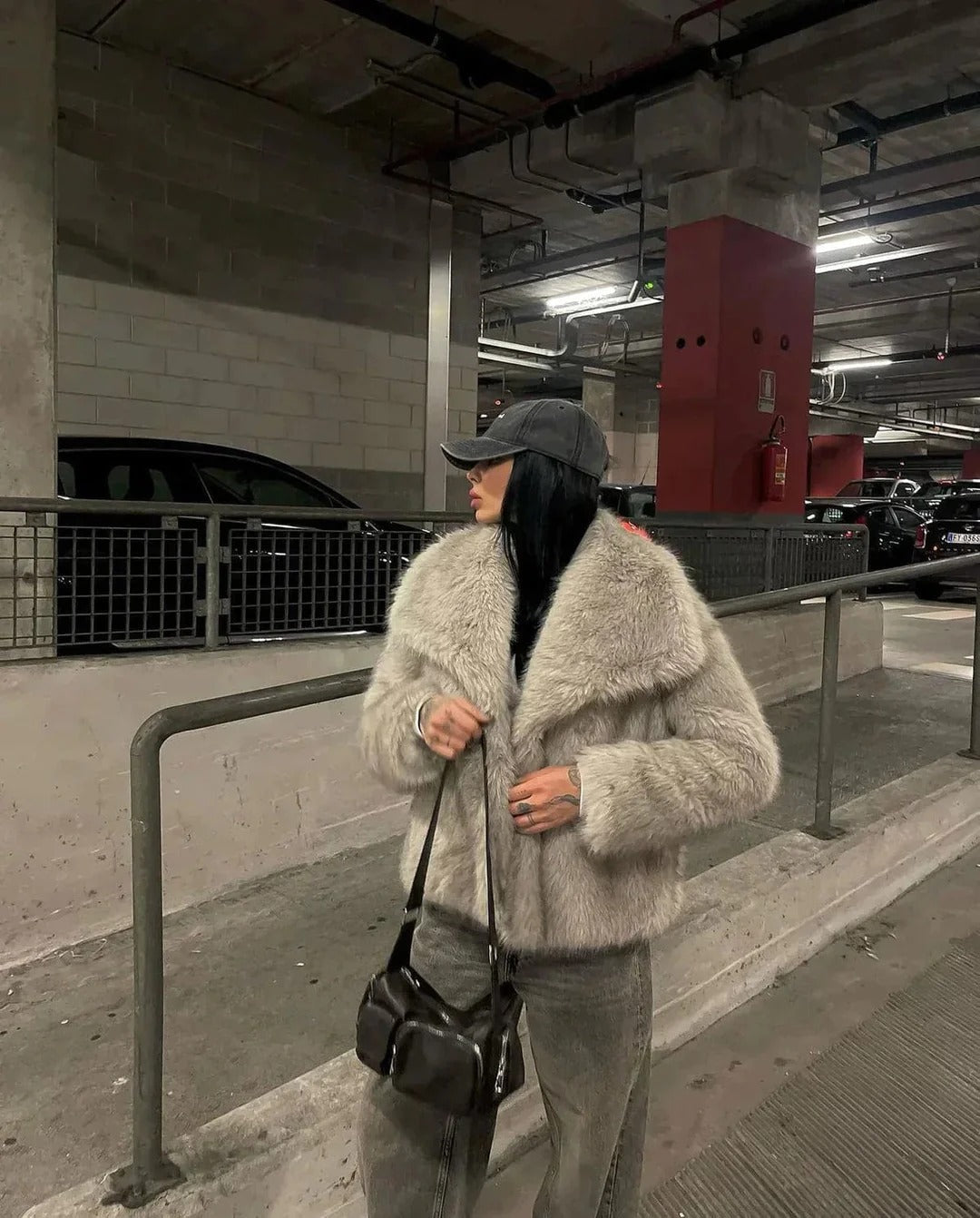 Oversized Pelzjacke für Damen