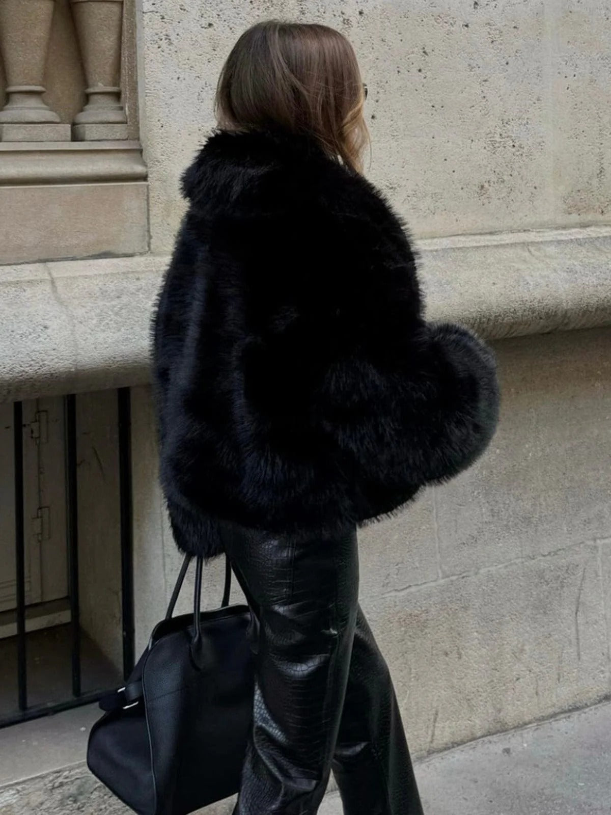 Oversized Pelzjacke für Damen