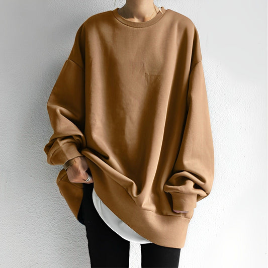 Oversized-Pullover mit Rundhalsausschnitt für Damen