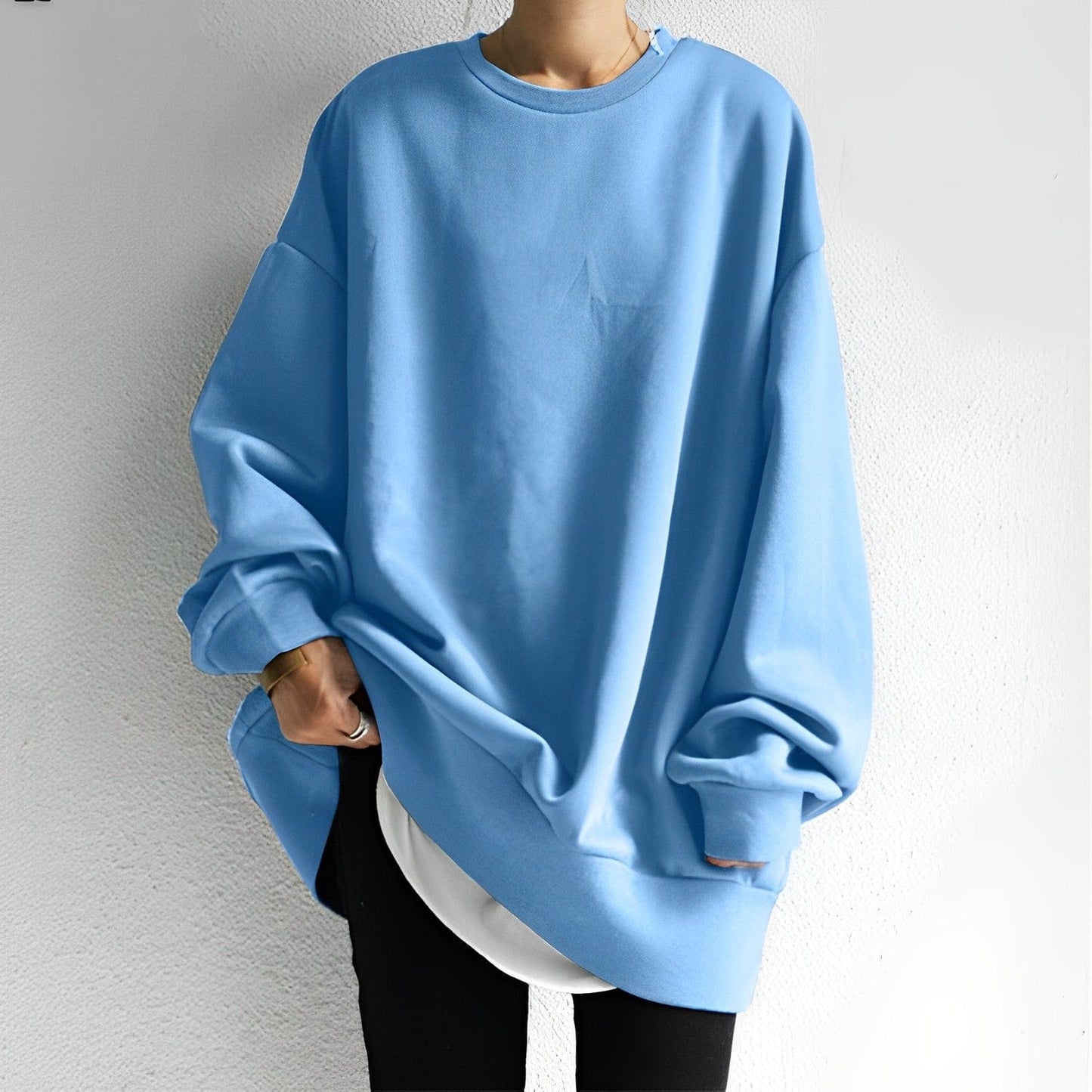 Oversized-Pullover mit Rundhalsausschnitt für Damen