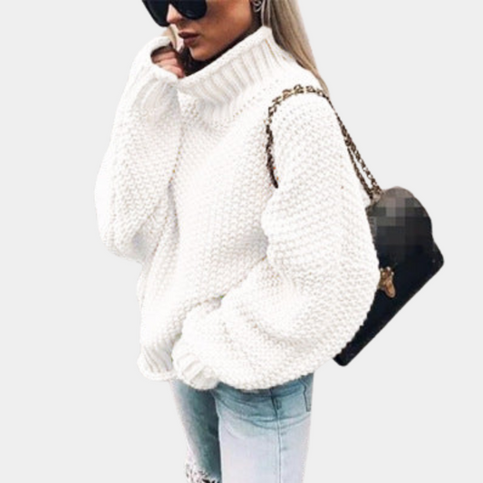 Oversized Rollkragen-Strickpullover für Damen