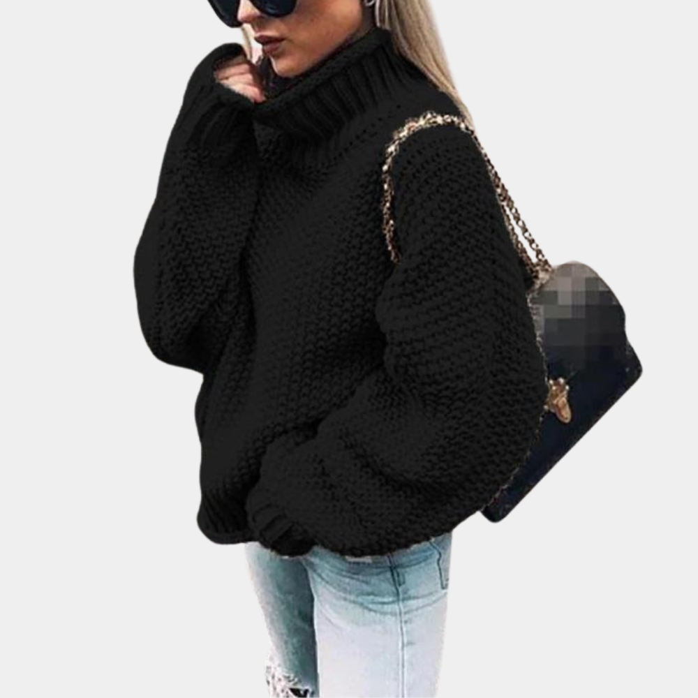 Oversized Rollkragen-Strickpullover für Damen