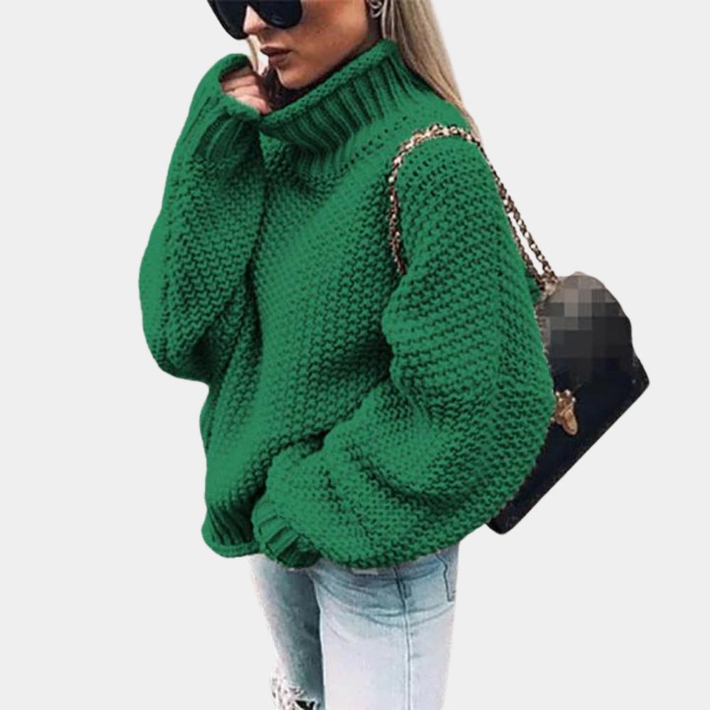 Oversized Rollkragen-Strickpullover für Damen