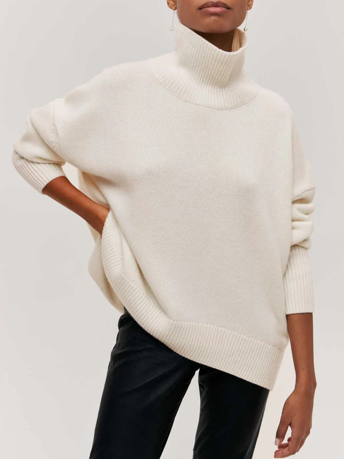 Oversized-Rollkragenpullover für Damen