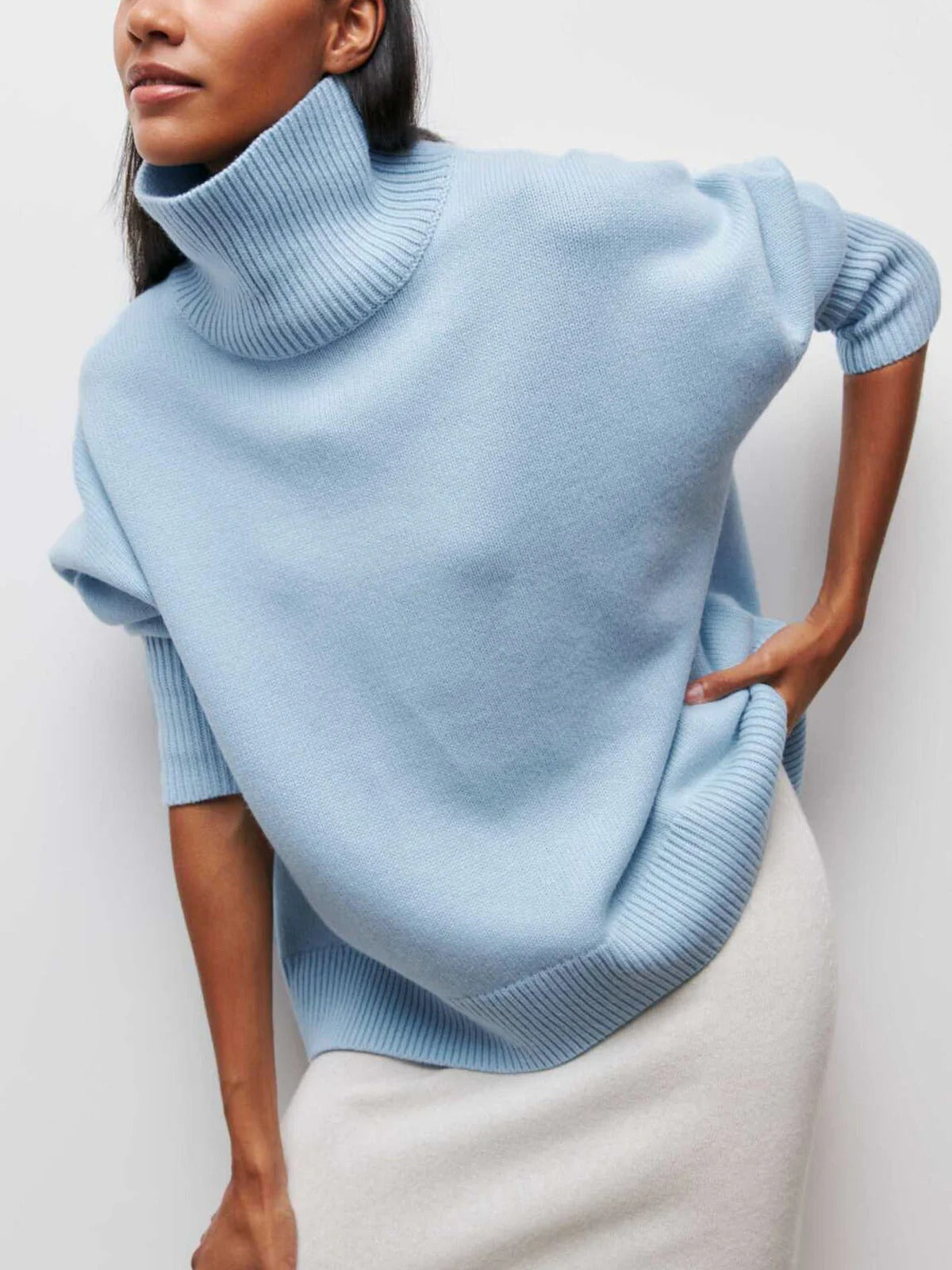 Oversized-Rollkragenpullover für Damen