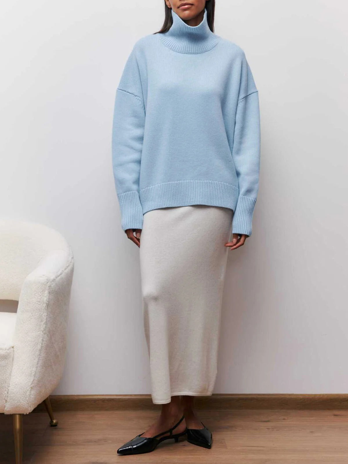 Oversized-Rollkragenpullover für Damen