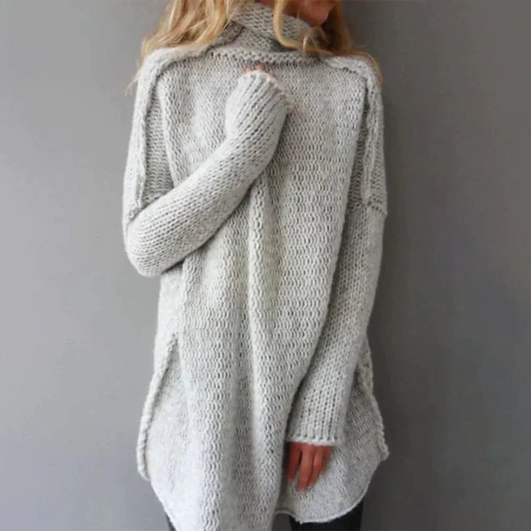 Oversized Rollkragenpullover-Tunika für Damen