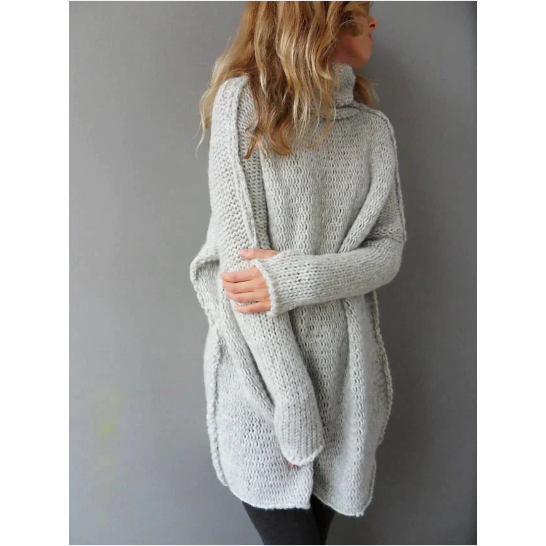 Oversized Rollkragenpullover-Tunika für Damen