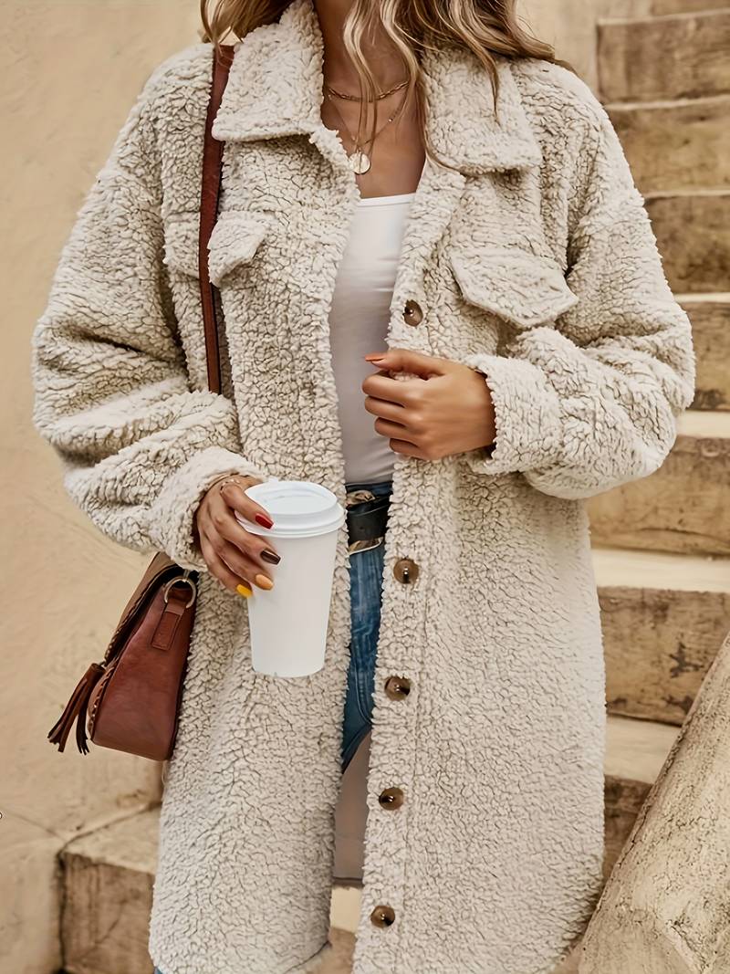 Oversized Sherpa-Mantel für Damen