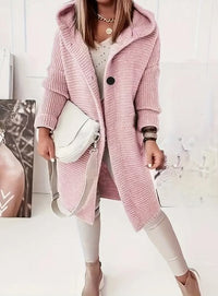 Oversized-Strickjacke für Damen mit Kapuze