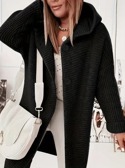 Oversized-Strickjacke für Damen mit Kapuze