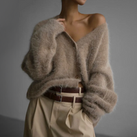 Oversized-Strickjacke für Damen mit Knöpfen